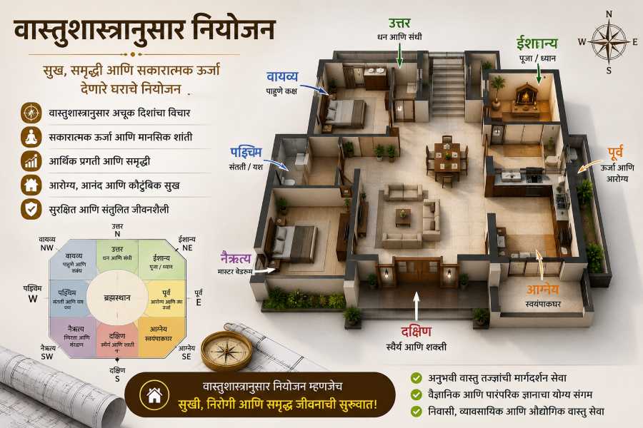 वास्तुशास्त्रानुसार घराची नियोजन